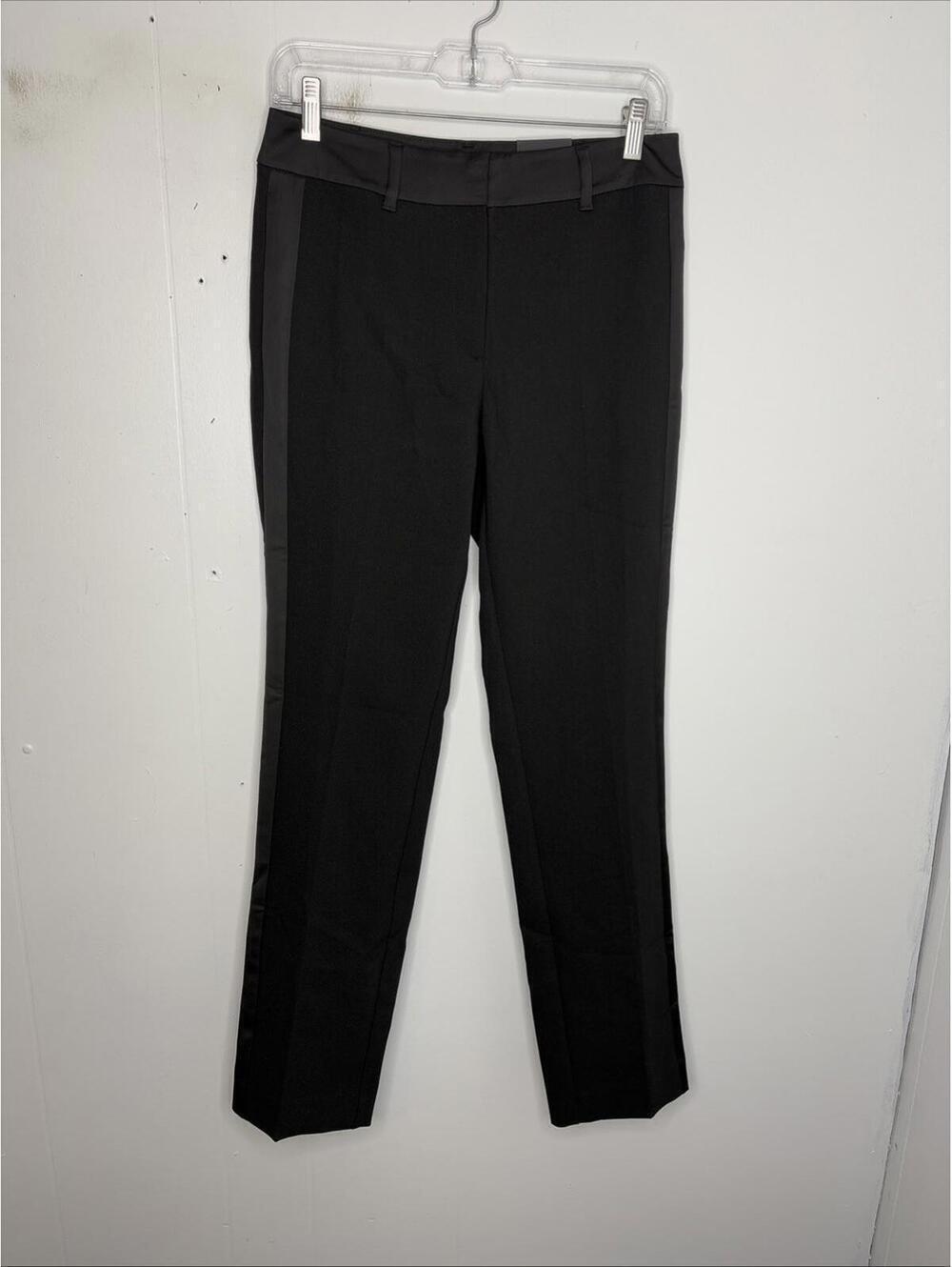 Whbm Pants Womens 4 Straight Leg Tux Full Length Professional Event New Black